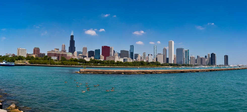 Chicago city skyline panorama