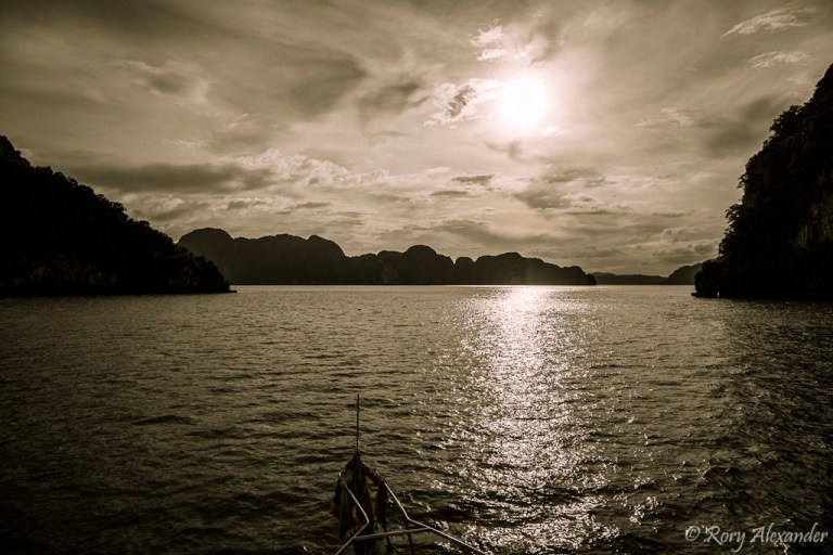 Sunset over Phang Nga Bay Phuket Thailand